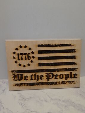 "We The People" 1776 American Flag  Wood Decor
